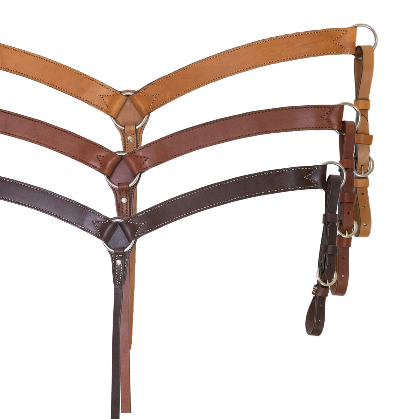 3022 1-3/4" Contour breast collar golden, toast, and chocolate leather