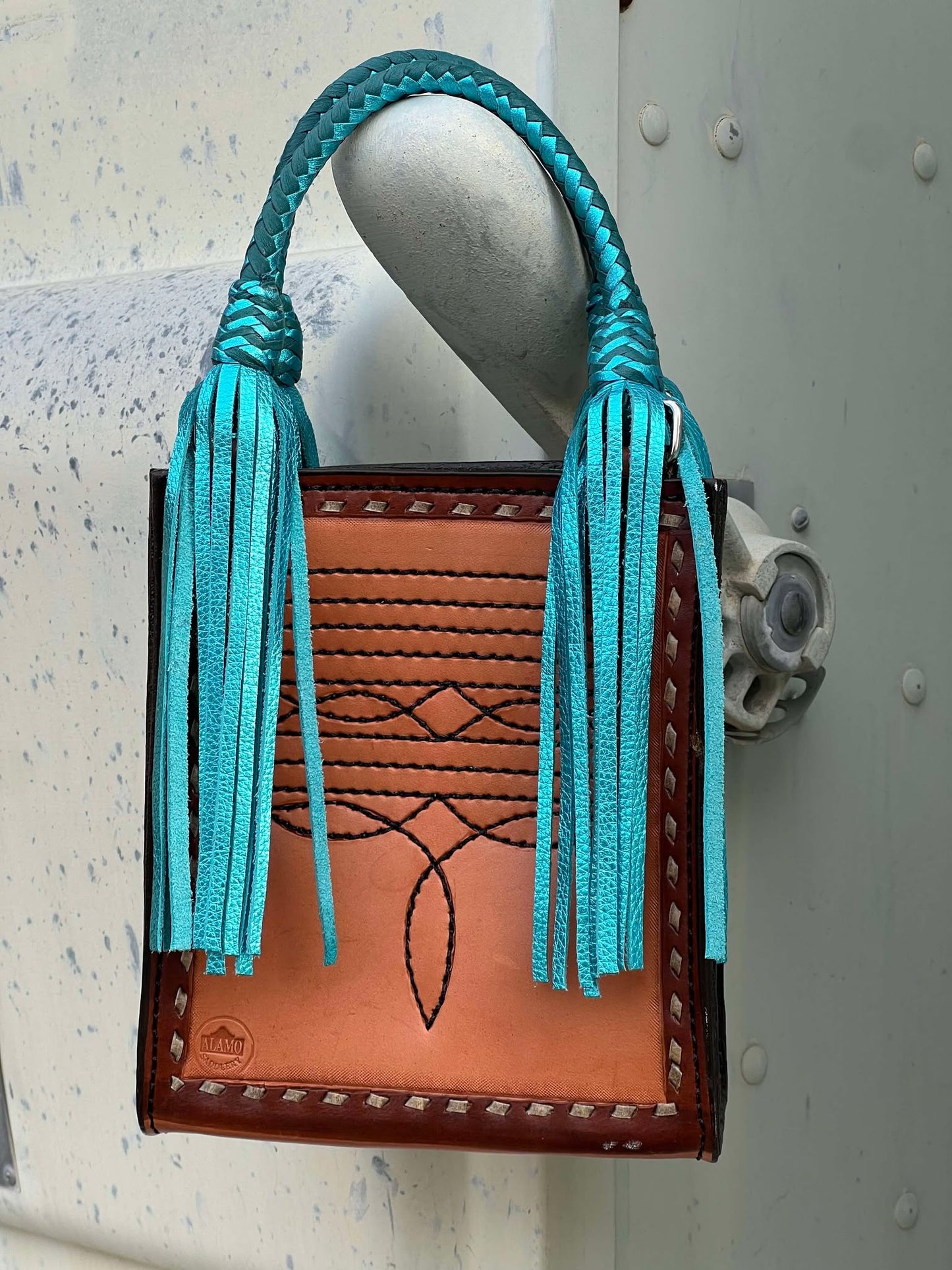 Card Handbag- Turquoise Ace Tassel