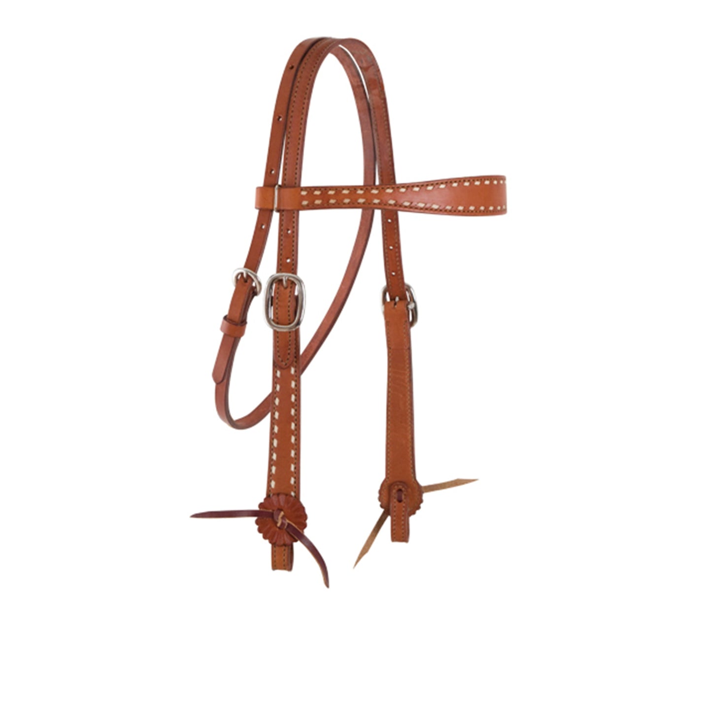 2800-TBS 1-1/2" Contour browband headstall toast leather with buckstitch
