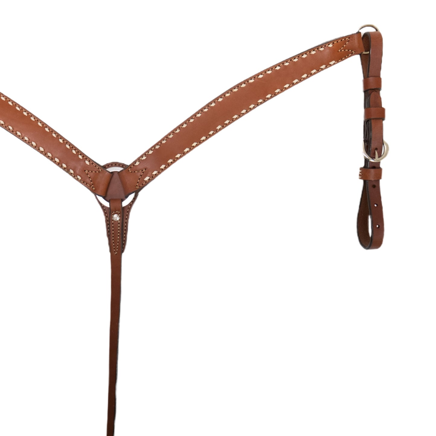 3023-TBS 1-3/4" Contour breast collar toast leather with buckstitch