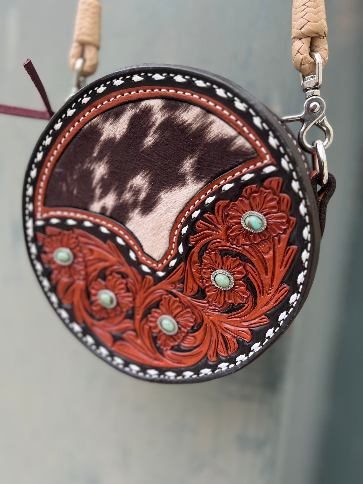 PRE-ORDER ONLY 8" Turquoise Stone Canteen Handbag