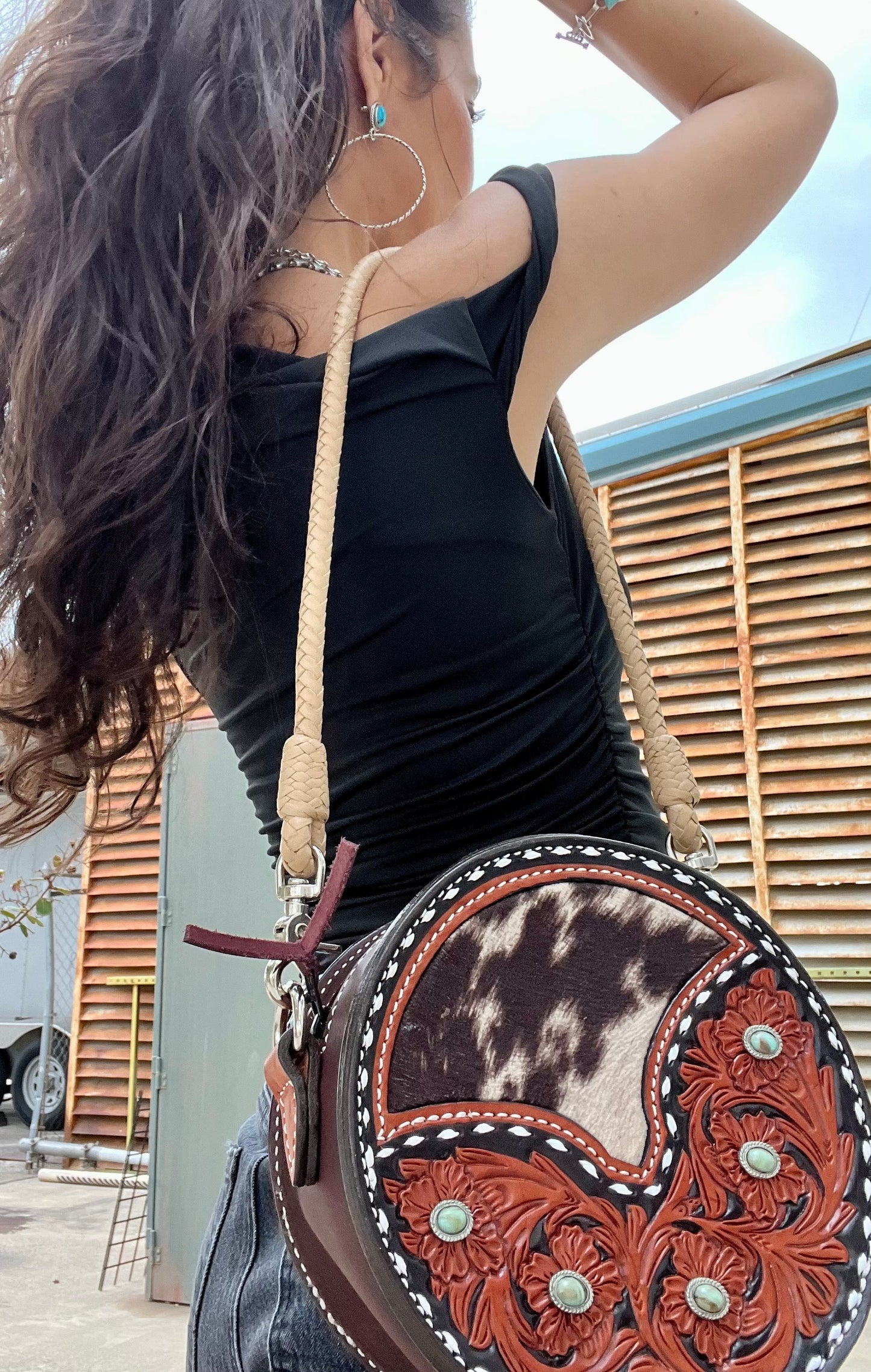 PRE-ORDER ONLY 8" Turquoise Stone Canteen Handbag