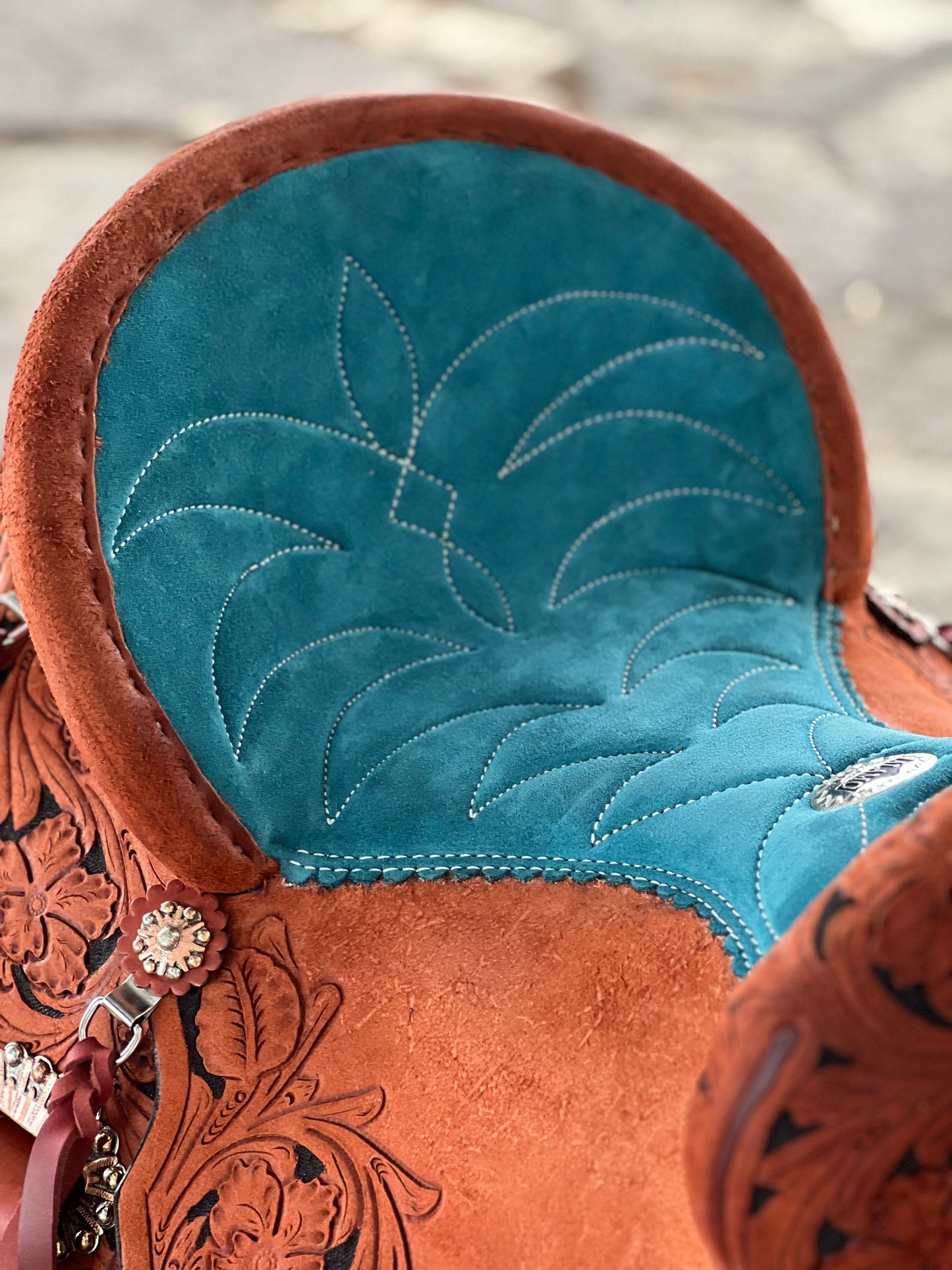 14.5" Ranshe Turquoise Barrel Saddle