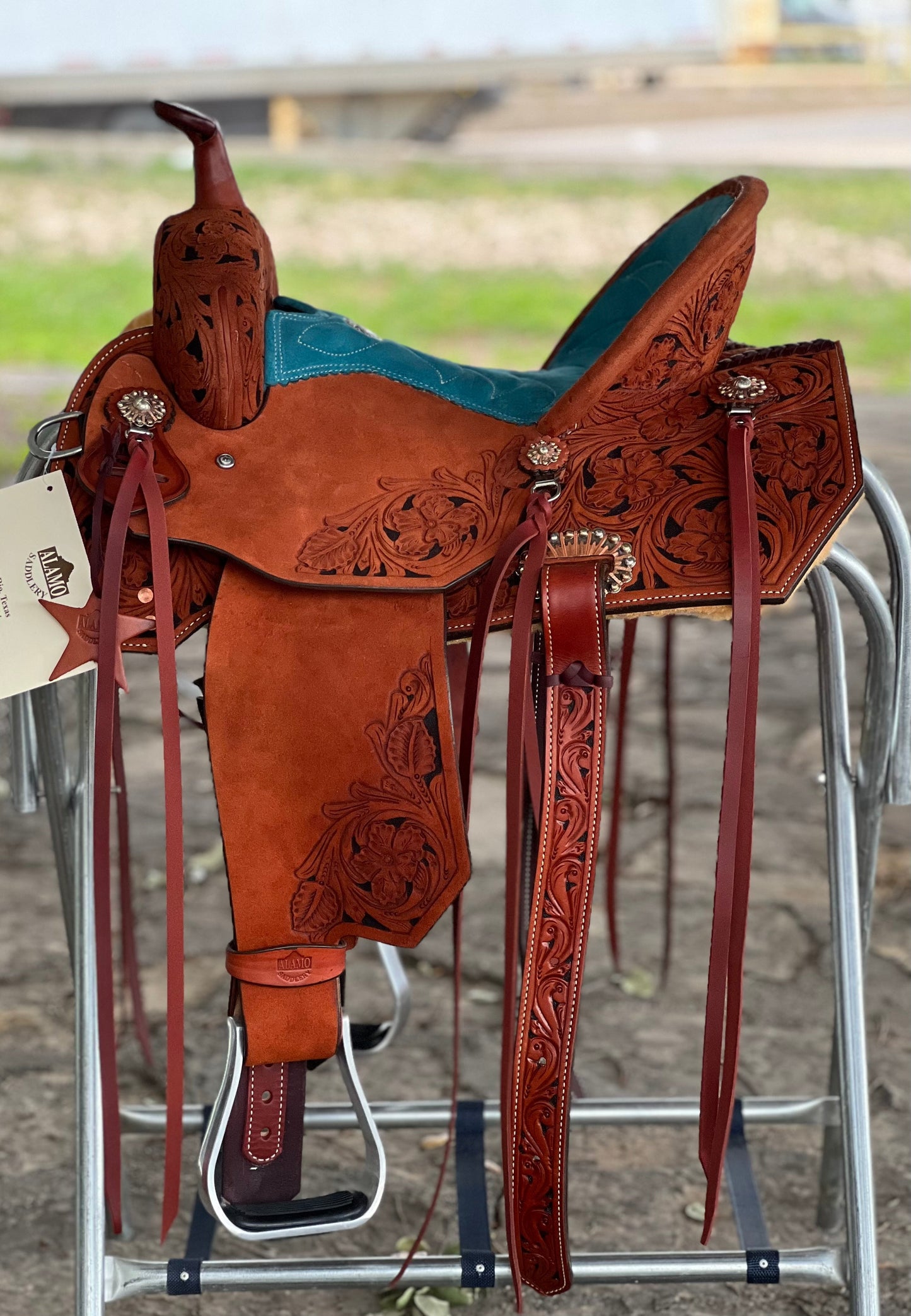 14.5" Ranshe Turquoise Barrel Saddle