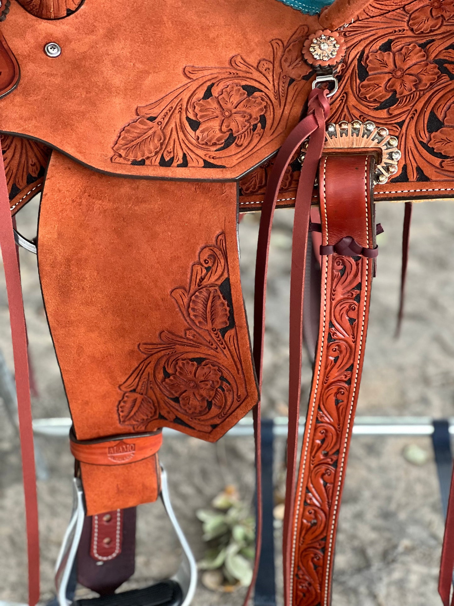 14.5" Ranshe Turquoise Barrel Saddle