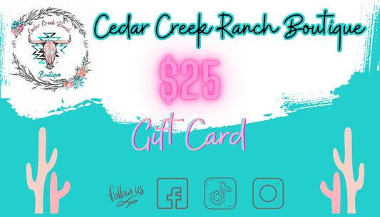 Cedar Creek Ranch Boutique Gift Card