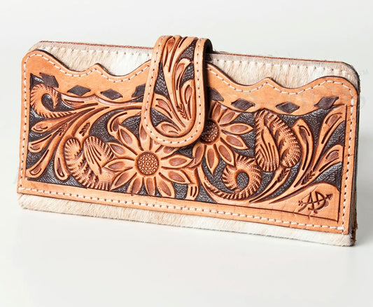 Cowhide & Tooled Wallet #2