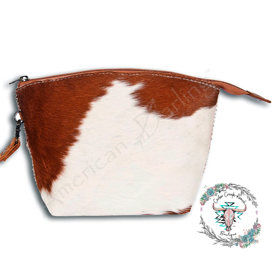 Cowhide Makeup Bag